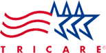 Red and blue TRICARE emblem