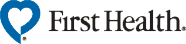 Healthcare company logo featuring blue heart design